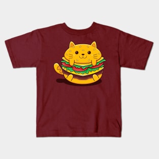 Cat Burger Kids T-Shirt